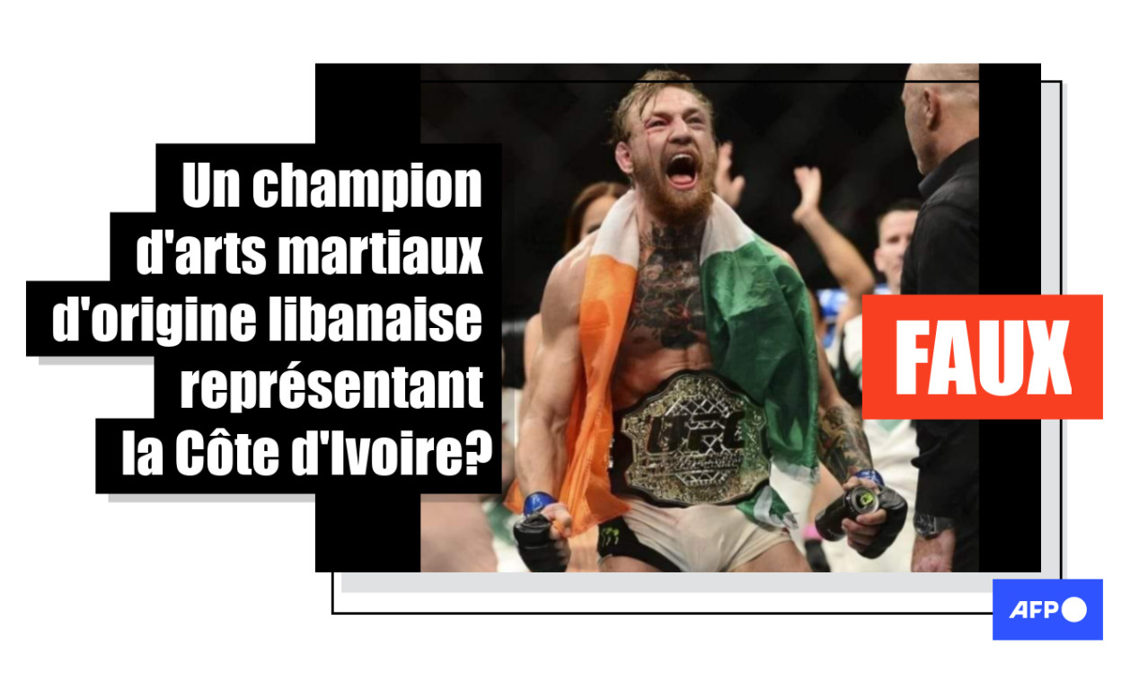 Cette photo montre le champion irlandais de MMA Conor McGregor, pas un représentant de la Côte d'Ivoire