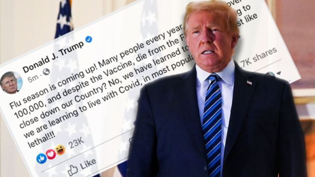 Trump minimise le Covid-19, Facebook et Twitter sévissent