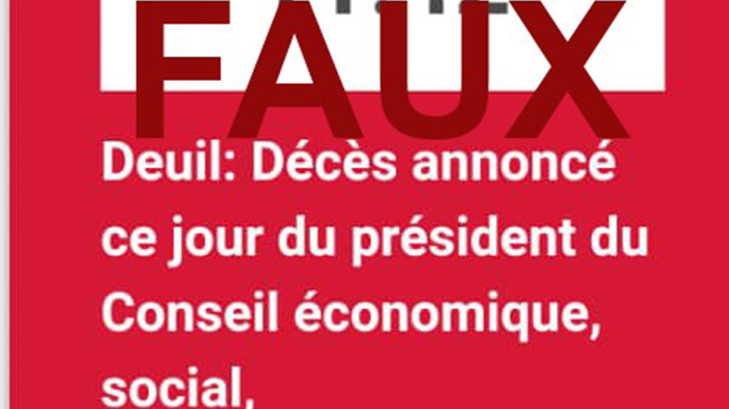 Non, Charles Koffi Diby, le Président du Conseil Economique, social, environnemental et culture, n'est pas décédé.